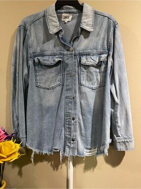 BKE Light Blue Denim Shirt Jacket
